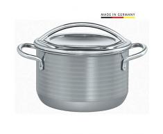 Silit 2102204503 Faitout Haut avec Couvercle, Ãmail, Gris, 20 cm