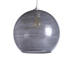 Luminaire Shadow wave gris, suspension verre, 75 W, gris, ø 30 x H 30 cm