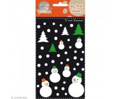 Toga SFZ23 Sapins et bonhommes de neige Planche de sticker Felt/Feutrine Multicolore 9,5 x 18,5 x 0,2 cm