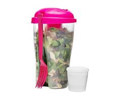 Sagaform to Go Gobelet avec Fourchettes Et Récipients pour Vinaigrette Salade Gobelet Réservoir à Salade Box Salade De Fruits Yaourt Tasse Rose Bonbon
