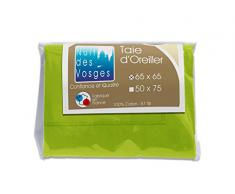 Nuit des Vosges Cotoval Taie dOreiller Coton Anis 65 x 65 cm