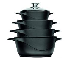 Smile mgk-12Â batterie de cuisine Fonte, Aluminium forgÃ©, Noir