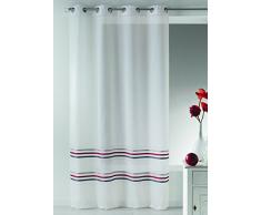 Home Maison HM6944299 Voilage Ã Basses Rayures TissÃ©es Polyester Rouge 140 x 240 cm