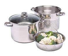 Kitchen Craft Italian Collection Faitout à pâtes avec insert vapeur Acier inoxydable 20 cm