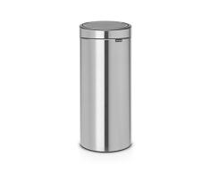 Brabantia - 115462 - Poubelle Touch Bin Unie New, 30 L - Inox Mat Anti-traces de Doigts
