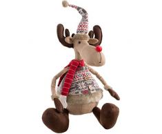 WeRChristmas Figurine de Renne Assis Multicolore 38 cm