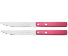 NOGENT*** 33667J Lot de 2 Couteaux à Steak Lame en Acier Trempé/Manche en Bois de Charme Rose