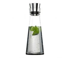 Emsa Carafe, 1 Litre, Fermeture Automatique, Verre/Inox, Flow Slim, 515675