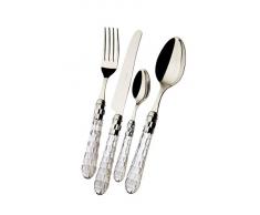 Bugatti CSC1T-S1750 Aladdin Cristallo MÃ©nagÃ¨re 24 PiÃ¨ces Table Acrylique/Acier INOX Transparent 39 x 27 x 5 cm