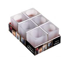 Spaas Lot de 6 bougeoirs carrés en Verre sablé 72 mm x 98 mm