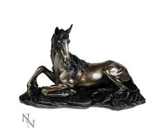 Nemesis Now Figurine Licorne Recumbent 28 cm, Bronze, rÃ©sine, Taille Unique