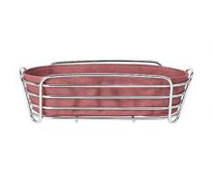 blomus Delara Panier à Pain Ovale en Acier chromé et Coton Motif Roses
