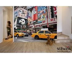 Scenolia Tapisserie Toile Textile Paris Tour Eiffel et Champs Elysées 3 x 2,70m - Décoration Murale Effet Trompe lâOeil - Revêtement Panoramique Poster XXL - Pose Facile et Qualité HD