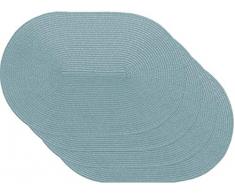 Venilia Set de table tressÃ© Set spiral blue ovales, 45 x 30 cm, 4 pcs, antidÃ©rapant rÃ©siste Ã la chaleur et fait, Vinyle, 59115