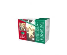 Konstsmide 1405-133 Guirlande Déco Ãtoiles Givrées + 10 LED Blanc Chaud + Câble Transparent 1,5 V