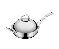 WMF 753506040 Wok Multi-matÃ©riaux avec Couvercle, Acier Inoxydable, Argent, 28 cm