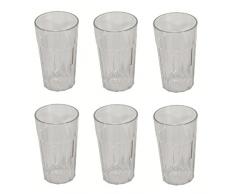 Viva Haushaltswaren Lot de 6 Verres gobelets en Plastique Transparent empilables 200ml