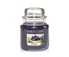 YANKEE CANDLE 1332226E Yankee CANDLE-1332226E-CLASSIC Jarre Moyenne Cassis Bougie PARFUMEE, Verre, Rouge, 9,5x9,5x13,8 cm