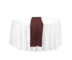 LinenTablecloth 14 x 108-Inch Satin Table Runner Chocolate