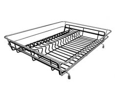 Delfinware Ãgouttoir à Vaisselle, métal, Chrome/Noir, 48.5 x 37.5 x 10.5 cm