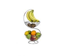 Ardtime TF-2COBRD Corbeille à Fruits 2 Niveaux Rond en INOX Pampa Tables en fête, Acier Inoxydable, 28,5 x 28 x 56,5 cm