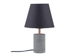 Paulmann 79622 Neordic Tem Lampe de table, max. 1x20W, E27, Gris/Cuivre, 230V, Tissu/Béton/Métal