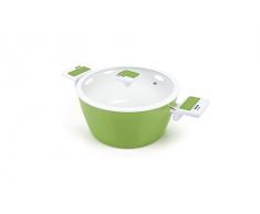 Monnaie Pantone Shany Casserole Ã 2Â poignÃ©es avec Couvercle, Aluminium, Blanc