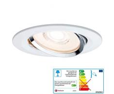 Paulmann 93945 Kit encastrés Premium Coin LED 1x6,8W, rond, orientable, dimmable, 230V, Blanc Chrome/Al