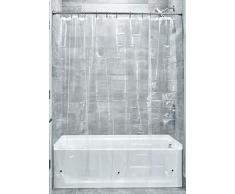 iDesign Rideau de Douche, Heavy-Duty, sans PVC, en PEVA 10-Gauge, 183 x 183 cm, Transparent, Vinyle, 183 x 0,25 x 183 cm