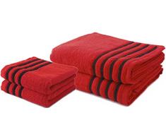 Lot de 2 Serviettes de Toilette 50x100 cm + 2 Draps de Bain 100x150 cm 100% Coton - 550 GR/m2