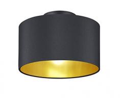 Trio Leuchten 608200279 Plafonnier, Métal, Schwarz Matt/Goldfarbig