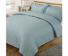 Dreamscene superbe Satin rayÃ© Parure de lit housse de couette Bleu dragÃ©e, King