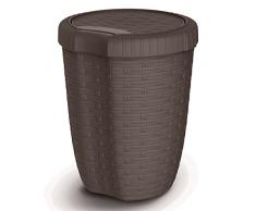M-Home | Poubelle 27L | Imitation Osier | Wengé