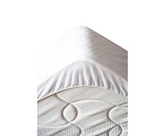 LOVELY CASA Protège Matelas Rollable, Polyester, Blanc, 140x190x10 cm