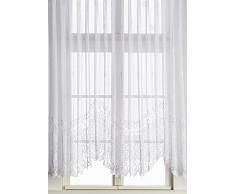 Anna Cortina 8863781B0 Voilage de fenÃªtre Motif Jacquard Blanc 160x450 Blanc