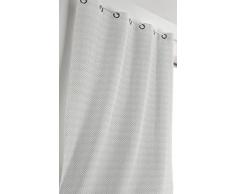 Linder Rideau Motifs géométriques, Polyester 50% Lin, Gris Clair, 140x240