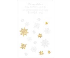Rayher 60957000 Motifs autocollants déco Snowflake, blanc/or