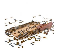 Relaxdays Paillasson Welcome en fibres de coco, PVC, Nature, 80 x 150 cm