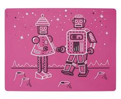 modern-twist MT 011236 Baby Set de Table Robot Amour â Papa, Silicone, Rose, 40 x 32 x 1,12 cm