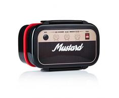 MUSTARD Bento Box I Lunch Box I Boîte à déjeuner avec 3 compartiments en forme damplificateur I Boîte de conservation alimentaire - Rockbox Noir