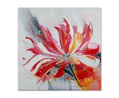 Arte Dal Mondo AS426X1 Fleur Abstrait Tableau Floral Modern Peint Ã la Main sur Toile avec Chassis, Acrylique, Multicolore, 80 x 3,5 x 80 cm