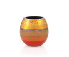 Angela neue Wiener Werkstaette Tempera Bougeoir en verre Peint à la main avec décorations dorées 7 x 7 cm