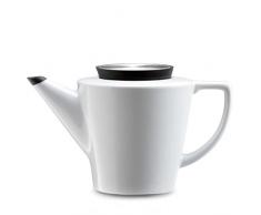 Viva Scandinavia ThÃ©iÃ¨re en Porcelaine avec infuseur thÃ© en Acier Inoxydable, 1.2 L, thÃ©iÃ¨re Blanche et Couvercle Noir, Bec Anti-Gouttes
