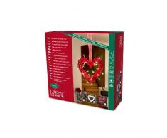 Konstsmide 6217-550 Coeur en Bois avec Ruban 30 LED Blanc Chaud Câble Rouge 24 V