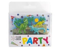Club Green Dinosaure Bougeoir, Vert, Lot de 12