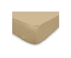 Soleil dOcre 611820 Drap Housse coton 57 Fils Taupe 90 x 190 cm