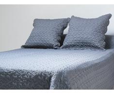 Soleil docre Couvre-Lit Boutis Uni Anthracite 240x260 cm avec 2 Taies dOreiller Polyester Gris 260 x 240 cm