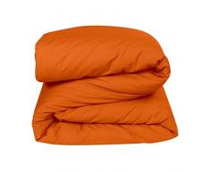 Vent Du Sud Manoir Housse de Couette Unie en Coton Percale Coton Cuivre 240 x 260 cm