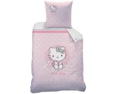 Hello Kitty 045244Â Cerisier Parure de lit, Coton, Rose, 135Â x 200Â cm