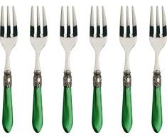 BUGATTI OXB4M-N3217 Oxford Ménagère de 6 Pièces Fourchette à Gâteau Acier/ABS Vert 21 x 18 x 3 cm